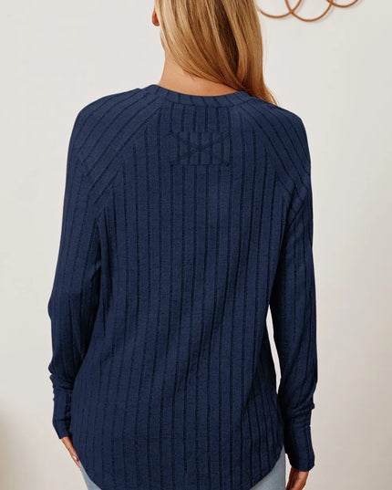 Basic Bae Full Size Ribbed Thumbhole Sleeve T-Shirt