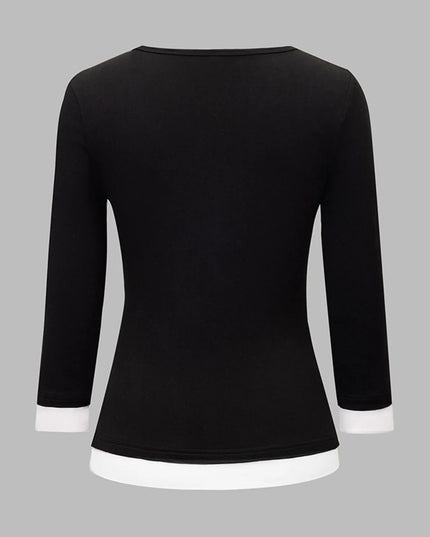 Contrast Trim Long Sleeve T-Shirt