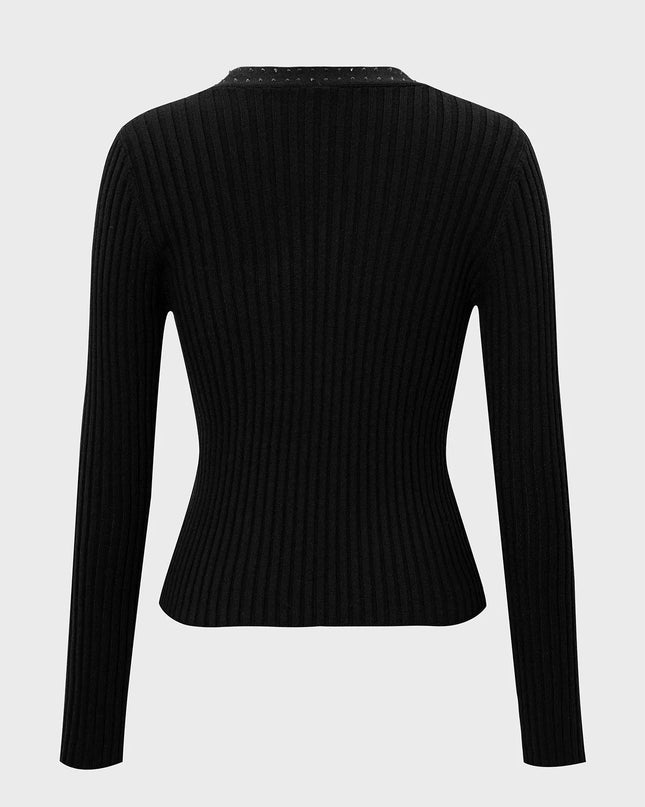 Long Sleeve Ribbed Knit Top