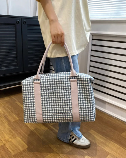 Houndstooth Canvas Travel Bag