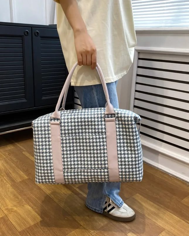 Houndstooth Canvas Travel Bag