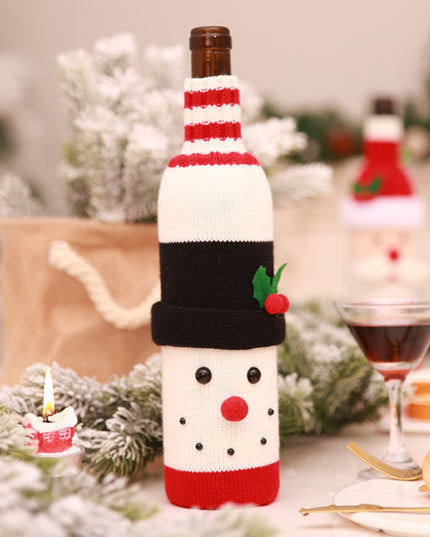 Christmas Knit Wine Bottle Cover Style B One Size