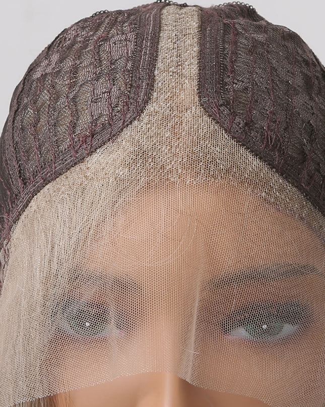 13*2" Lace Front Wigs Synthetic Long Wave 24" 150% Density in Medium Blonde Highlights