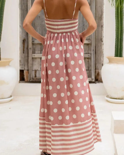Polka Dot Square Neck Cami Dress