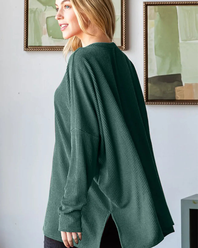 Heimish Sequin Nutcracker Long Sleeve Ribbed Top