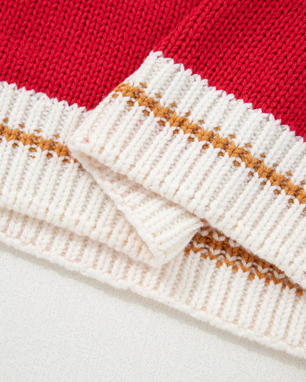 MERRY Contrast Edge Drop Shoulder Christmas Sweater