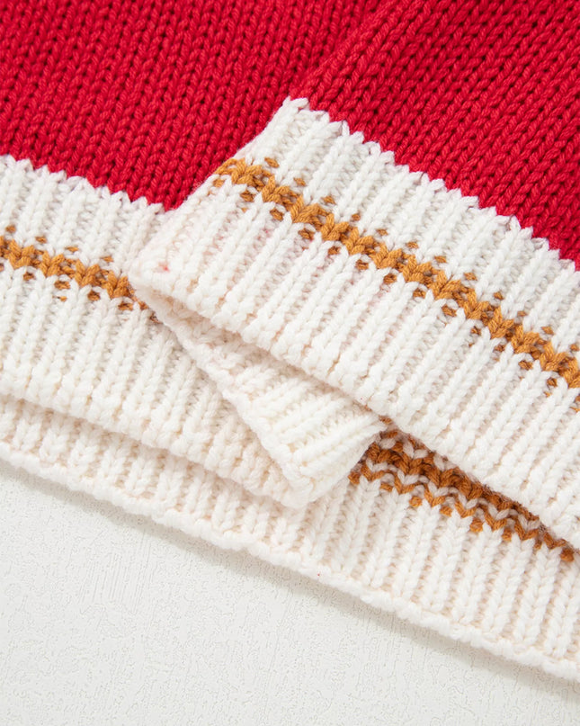 MERRY Contrast Edge Drop Shoulder Christmas Sweater