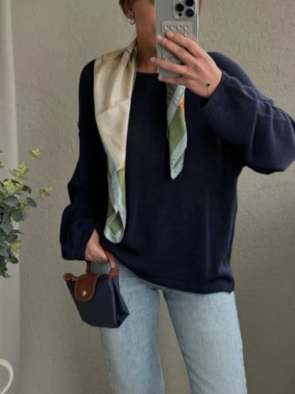 Boat Neck Drop Shoulder Sweater