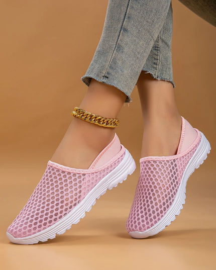 Breathable Mesh Slip-Ons Pink