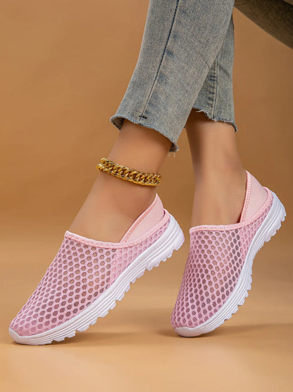 Breathable Mesh Slip-Ons Pink