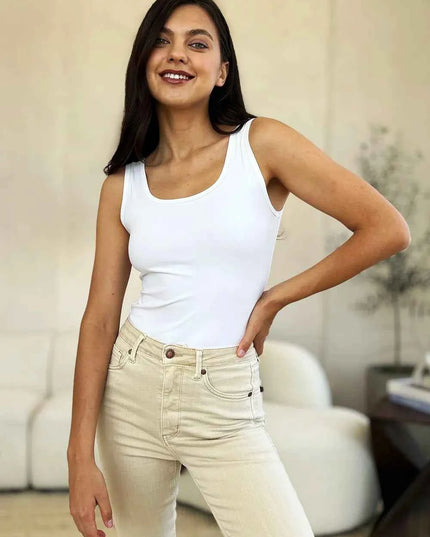 Basic Bae Full Size Square Neck Sleeveless Bodysuit