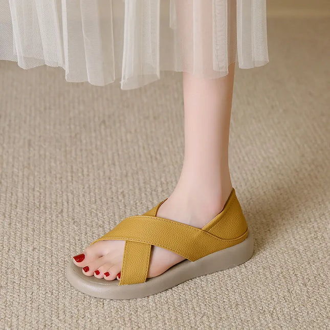 Crossover Platform Comfort Sandals