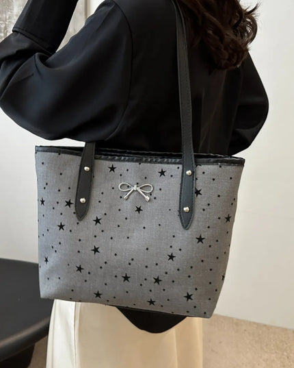 Bow Trim Polyester Tote Bag 