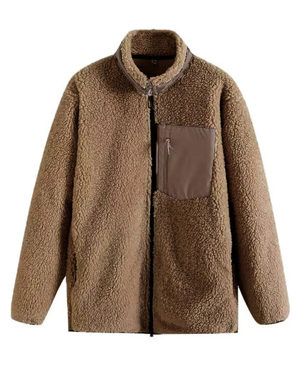 Zip Up Long Sleeve Plush Jacket
