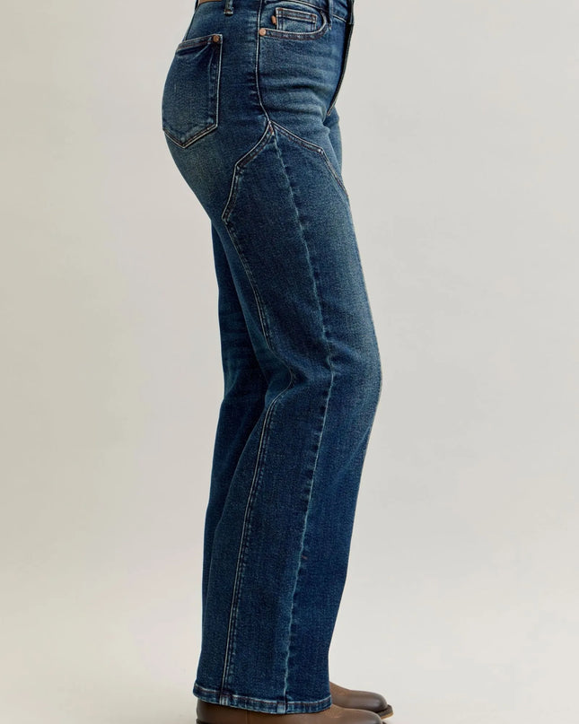 Judy Blue Full Size Seam Detail Straight Leg Jeans Plus Size