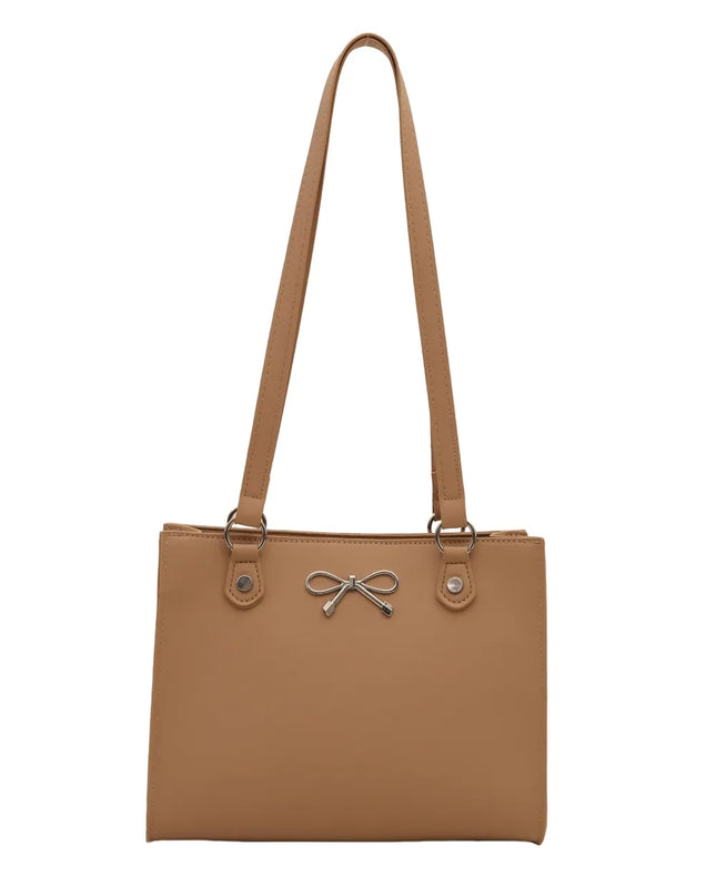 Bow PU Leather Shoulder Bag 