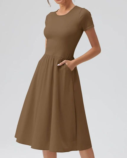 Round Neck Short Sleeve Dress