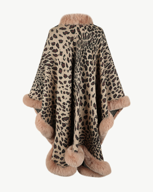 Leopard Open Front Poncho
