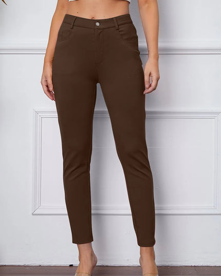 StretchyStitch Pants by Basic Bae Mocha