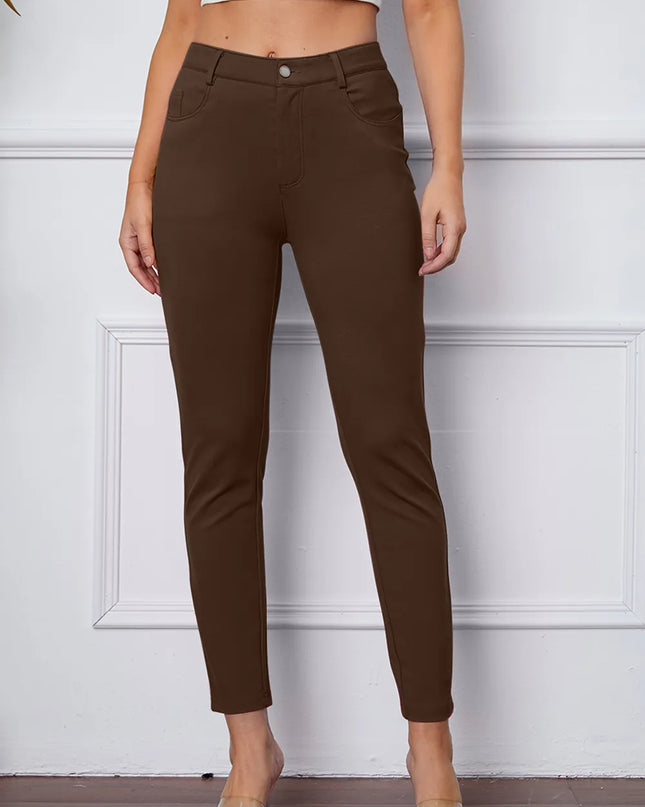 StretchyStitch Pants by Basic Bae Mocha