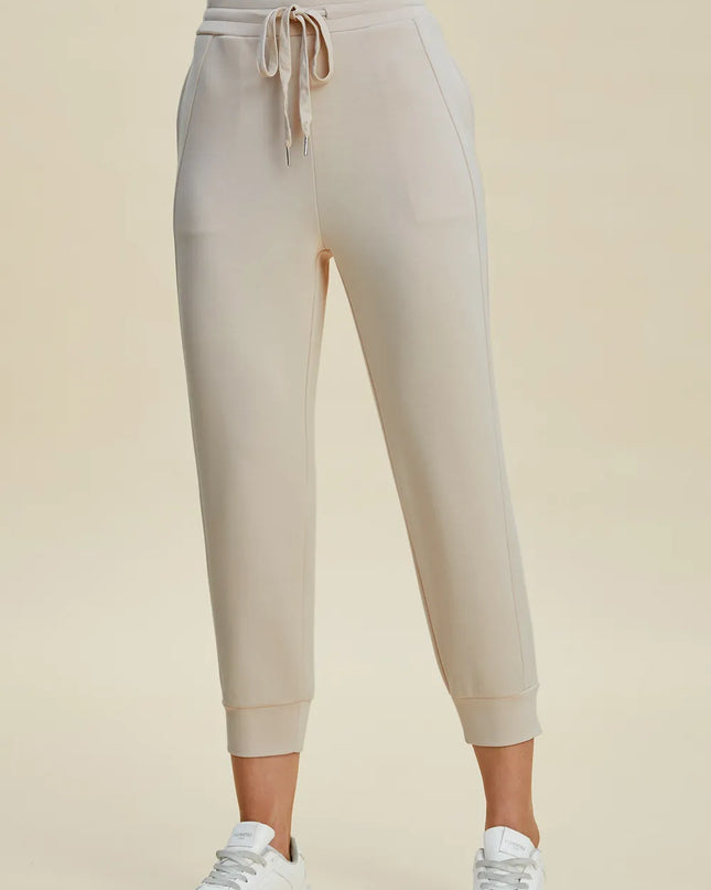 Basic Bae Full Size Air Scuba Drawstring High Waist Cropped Pants