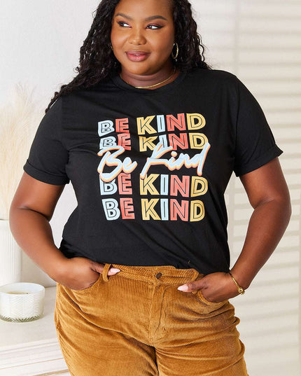 Simply Love BE KIND Graphic Round Neck T-Shirt Black
