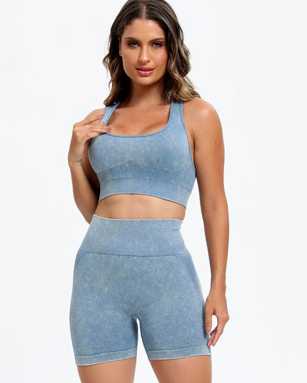 Scoop Neck Wide Strap Top and Shorts Active Set 