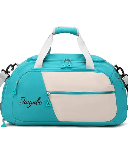 Contrast Nylon Travel Bag Aqua One Size