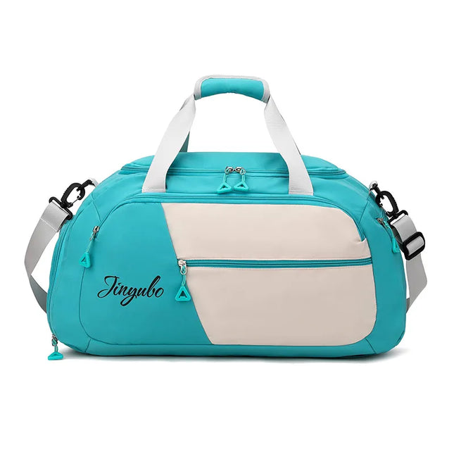Contrast Nylon Travel Bag Aqua One Size
