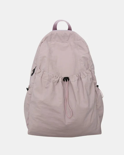 Drawstring Nylon Backpack Bag Dusty Pink One Size