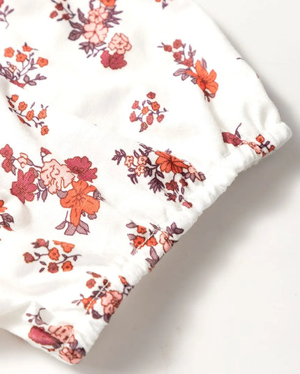 Floral Ruched Cinched Short Sleeve Blouse