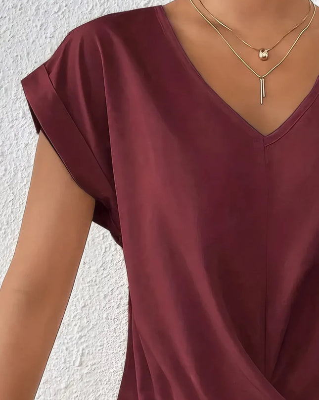 V-Neck Twist Front Top 