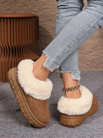 Faux Fur Lined Suede Winter Boots