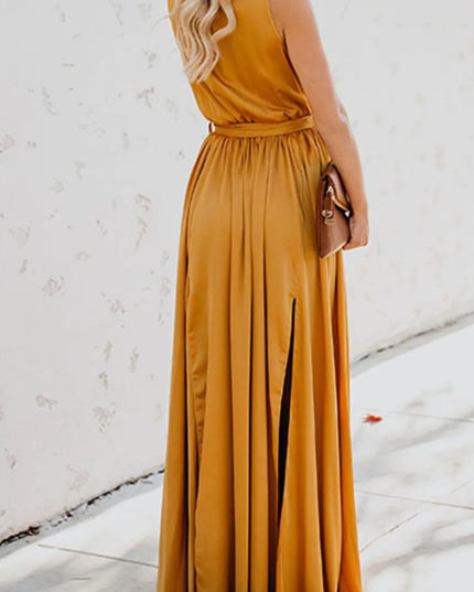 Surplice Tie Waist Maxi Dress