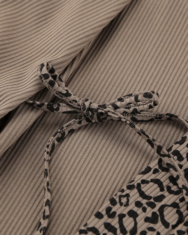 Leopard Cami Cardigan and Shorts 3-Piece Set