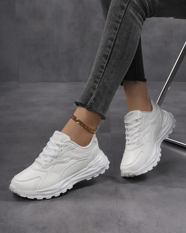 Round Toe Lace Up Sneakers 