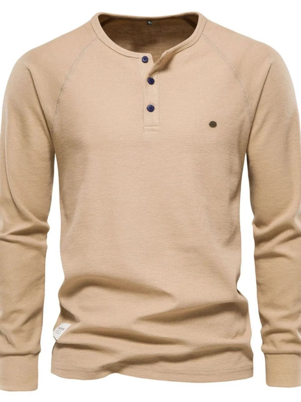 Men's Waffle-Knit Long Sleeve T-Shirt Khaki