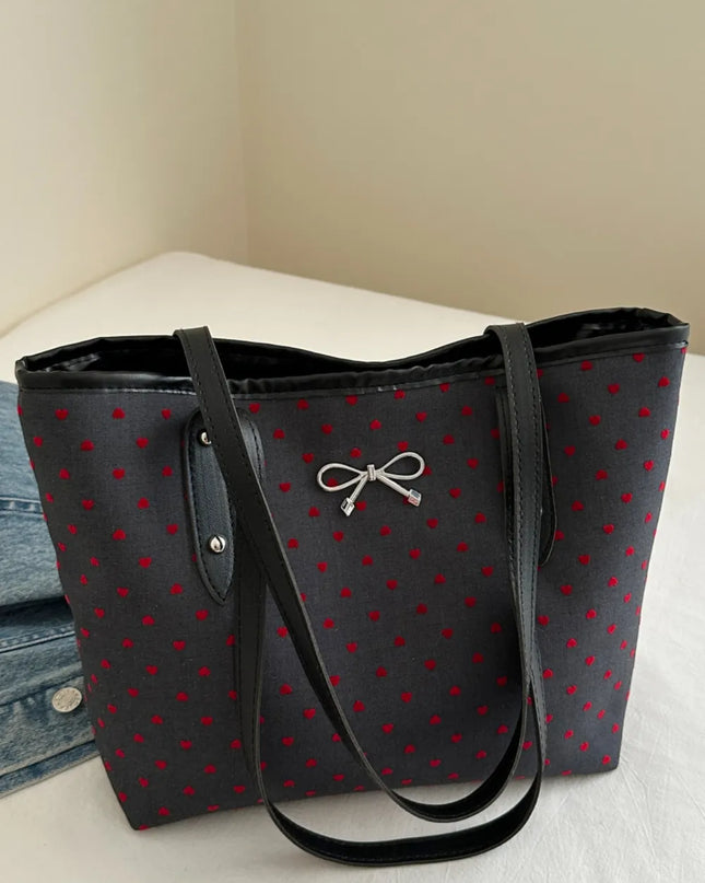 Bow Trim Polyester Tote Bag 