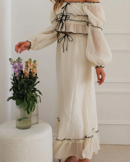Off-Shoulder Top and Skirt Set