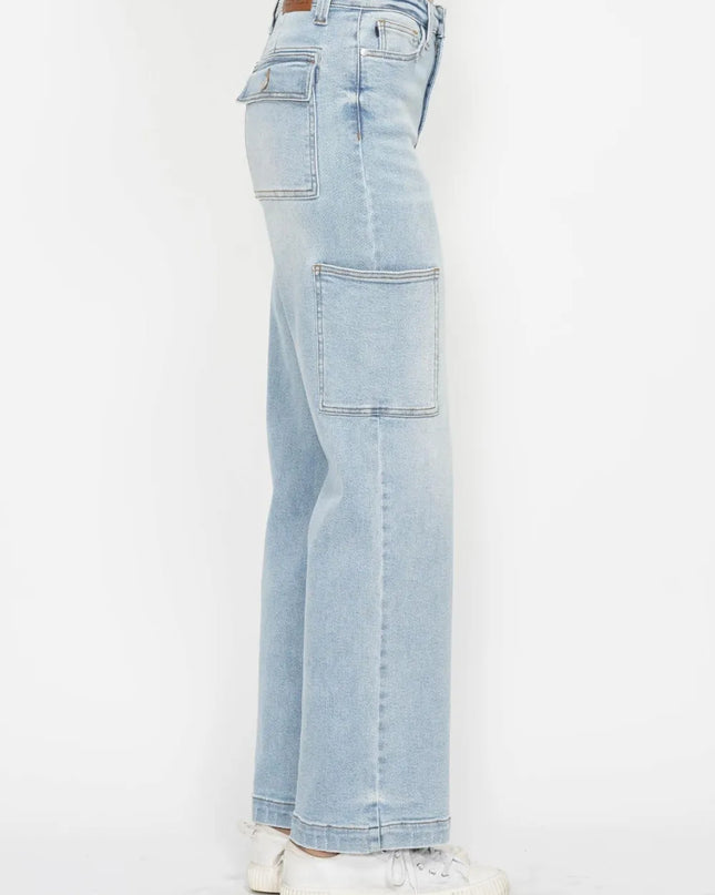 Judy Blue Full Size High Waist Straight Cargo Jeans