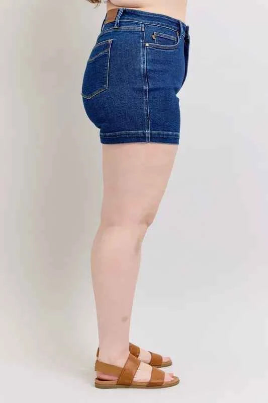 Judy Blue Plus Size High Waist Tummy Control Denim Shorts