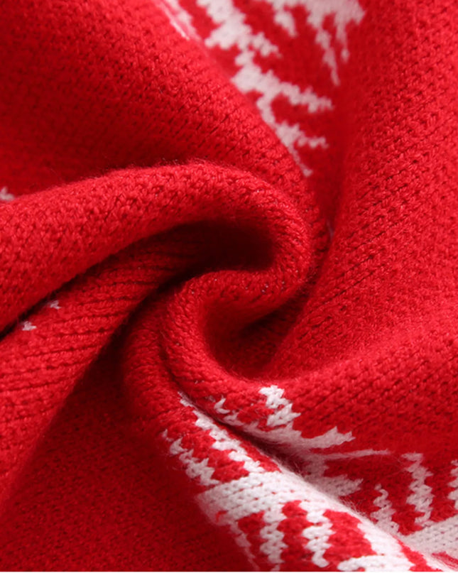 Children's Christmas Reindeer Snowflake Knitted Sweater