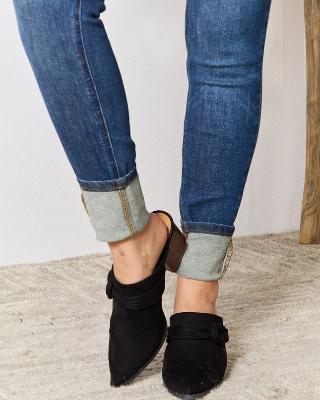 East Lion Corp Pointed-Toe Braided Trim Mules Black