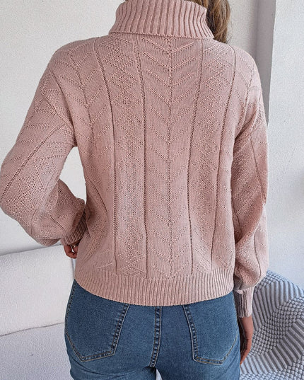 Cable-Knit Turtleneck Sweater