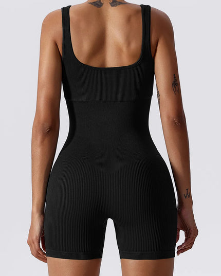 Basic Bae Ribbed Sleeveless Active Romper