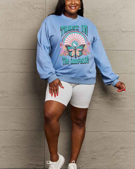 Simply Love Simply Love Full Size TRUST IN THE UNIVERSE Graphic Sweatshirt
