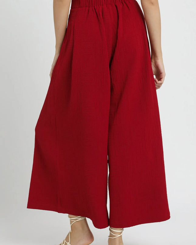 Umgee Elastic Waist Wide Leg Pants