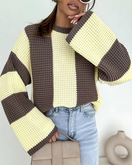 Color Block Long Sleeve Sweater