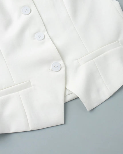 V-Neck Vest and Pants Two-Piece Blazer Set