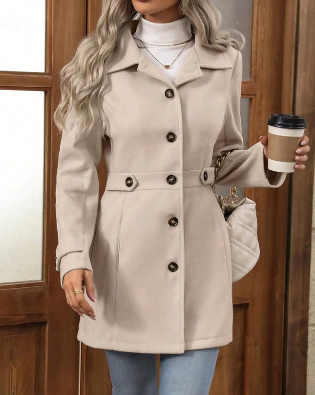 Button Up Long Sleeve Coat